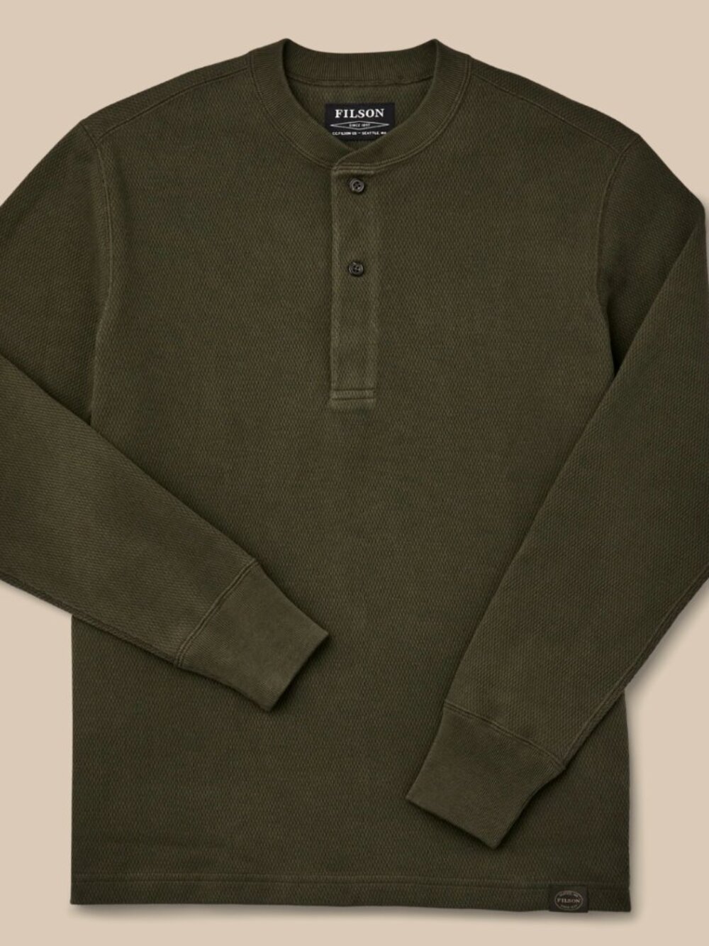 Filson Men's Waffle Knit Henley Long-Sleeve Shirt